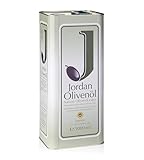 Jordan Olivenöl - Natives Olivenöl Extra von der griechischen Insel Lesbos - traditionelle Handernte - Kaltextraktion am Tag der Ernte - Kanister im traditionellen Retro-Design mit Ausgießer - 5 Liter