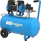 Güde Kompressor Airpower 270/8/50 SILENT (1,5 kW, 50 l Kessel, öl- & wartungsfrei, 87 dB(A), Doppelkolbenaggregat, max. 8 bar, eff. Lieferm. 213 l/min, Druckminderer, 2 Manometer, 2 Druckluftkuppl.)