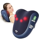 ALLJOY Massagegerät Nackenmassagegerät mit Wärmefunktion, Kabelloses Shiatsu Rückenmassagegerät, Massagekissen für Nacken Schulter Rücken mit mit 3D-Rotierenden Massageköpfen,Geschenke