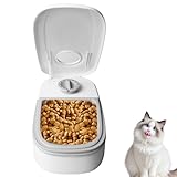 Futterautomat Katze, 350ml Futterautomat für Katzen Hunde mit Timer, Automatischer Futterspender für Katzen und kleine Hunde, für nasses und trockenes Tierfutter, mit Edelstahl-Schüssel-Einsätzen