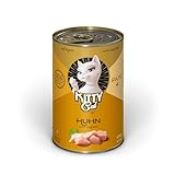 KITTY Cat Paté Huhn, 6 x 400 g, Nassfutter für Katzen, getreidefreies Katzenfutter mit Taurin, Lachsöl und Grünlippmuschel, Alleinfuttermittel mit hohem Fleischanteil, Made in Germany