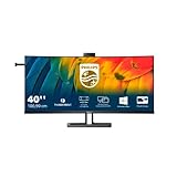 Philips 40B1U6903CH - 40 Zoll Wide UHD Curved Monitor, 5 MP Webcam, höhenverstellbar, Lautsprecher (5120x2160, 75 Hz, HDMI, DisplayPort (in/Out), Thunderbolt, USB Hub) schwarz