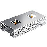 Westmark Speisenwärmer – Hochwertige Wärme-Platte zum Warmhalten von Speisen am Tisch mit zwei Teelichtern, 240 x 120 x 52 mm – rostfreier Edelstahl, Silber
