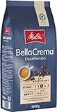Melitta BellaCrema Decaffeinato Ganze Kaffee-Bohnen entkoffeiniert 1kg, ungemahlen, Kaffeebohnen für Kaffee-Vollautomat, koffeinfrei, milde Röstung, geröstet in Deutschland, Stärke 3