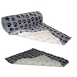 Grau Schwarz Pfoten Hochwertigen vet Betten griffiges 30 mm Dicken Rolle Wurfbox Fleece Hund Puppy Pro Bett
