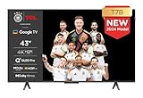 TCL 43T7B 43-Zoll QLED Pro Fernseher, 4K Ultra HD, HDR Pro, Smart TV Unterstützt von Google TV (Dolby & Atmos, Motion Clarity, Freihändige Sprachsteuerung, Kompatibel mit Google Assistant & Alexa)