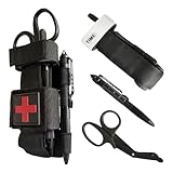 LEKEFETO Bandage Tourniquet Set: EMT Tactical Medical Scissors Zubehör, Jagd- und Wander-Notfallset, Tourniquet Bandage Set mit Tactical Pen und Schere Tourniquet Holster, für Outdoor Sport, Wandern