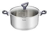 Tefal G71244 Daily Cook Kochtopf mit Deckel | 20cm | Messskala | Ausgießhilfe | induktionsgeeignet | Thermokunststoff-Griff | Edelstahl