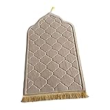 Baoblaze Tragbarer Gebetsteppich zum Sammeln, Bodenteppich für Damen und Herren, beige gelb