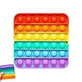 Pop It Spielzeug, Pop It Baby, Plopp Spielzeug, Pop on It Für Kinder, Anti-Stress-Spielzeug, Regenbogen, Für Autistische, Zappelige Menschen, Tolles Geschenk (Quadratisch)