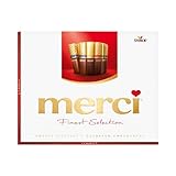 merci Finest Selection Große Vielfalt – 1 x 250g – Gefüllte und nicht gefüllte Schokoladen-Spezialitäten (Packung mit 10)