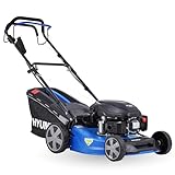 HYUNDAI Benzin Rasenmäher LM4623G ES, Radantrieb, E-Start, Mulchfunktion, starker 3.9PS Motor mit 170cc, 46 cm Schnittbreite, 65L Korb, Benzinmäher, Mulcher