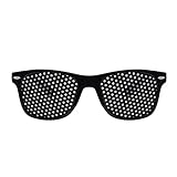 BULZEU Rasterbrille Lochbrille für Augentraining, Multi dot Brille Original Ruhebrille Pinhole Glasses Gitterbrille Raster-brille Loch-brille Gitter-brille Hilfe zur Verbesserung der Sehkraft Schwarz