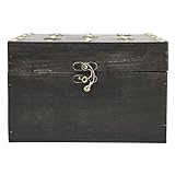 Otufan Retro-Holz-Aufbewahrungsbox mit Metallscharnier, dekorativer Schatztruhen-Organizer für das Heimbüro