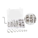 SHINEOFI 80 Stück Schachtel Edelstahlklemme Schlauch Rohr Wasser Clips Silver