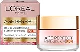 L'Oréal Paris Rosé Tagespflege LSF 20 für Frauen, für eine ebenmäßige & strahlende Haut & rosig frische Ausstrahlung mit Pfingsrosen-Zellen, Calcium und Vitamin B3, Age Perfect Golden Age1x 50ml