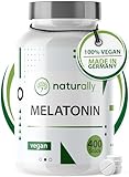 naturally 0,5mg Melatonin Tabletten 400 bioaktive Melatonintabletten - Melatonin hochdosiert - ohne Zusätze, vegan, laborgeprüft, Made in Germany