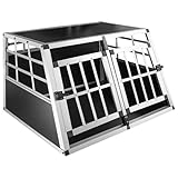 Petigi Hundetransportbox Hundebox Auto Alu Hunde Transportbox Aluminium Kofferraum Transport Box für Hund Dog Autobox 89 x 69 x 50 cm Haustier Käfig