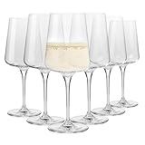 Krosno Weißwein- und Sektgläser | 6 Stck. im Set | 400 ml | Infinity Kollektion | Elegant | Kristallglas | Bleifreies Glas | Ideal für Zuhause, Restaurants und Partys | Spülmaschinenfest