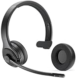 EKSA H3 Bluetooth Headset mit Mikrofon [65 Stdn Wiedergabezeit und 30M Reichweite] Mono PC Headset mit Mic Rauschunterdrückung, Upgraded 5.4 Bluetooth Kabellose Kopfhörer für Büro/Office/Team