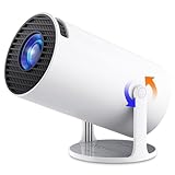 2025 Mini Beamer 4K 1080P Unterstützt, Android 13.0 Mini Projektor mit WiFi6 Bluetooth 5.2, 12000L 180° drehbar Auto Trapezkorrektur und 130-Zoll Videoprojektor für Heimkino