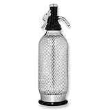 iSi 1060 Sodamaker Classic, 1,0 L, Wassersprudler für Sprudelwasser, Sprudler mit PEN-Flasche aus Edelstahlgewebe, Kohlensäure für Wasser, Sodabereiter, Barzubehör im Vintage-Look 106001 Edelstahl