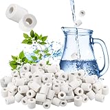 Samamoca 55 weiße Keramikperlen, EM-Filter, Wasserfilter, Antikalk, 100 % natürlich, wiederverwendbar, Filterkugeln, Chlor, Kalk, Mikroorganismen in Röhren, Reinigung von Karaffe, Wasserkocher