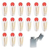 15 Sets Feuerzeug Feuerstein Baumwollkern Set - 105 Feuersteine ​​und 180cm Feuerzeugdocht Insgesamt - Benzinfeuerzeuge Zubehör Ersatzset Feuerzeug Ersatzteile für Ersetzen des Feuersteins und Dochts