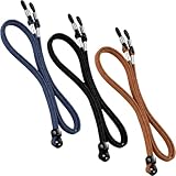 Aidqxbaoer Brillenband aus Leder, Universal Brillenbänder Brillenkette, Unisex Verstellbar Brillenschnur, Geeignet für Brillen, 3 pcs