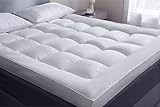 Threads For Bed Premium Matratzenauflage 4 Zoll extra dick, 160x200 ± 10cm Extra Tiefe Matratzentopper mit geprägtem Stoff und super weicher Füllung, 4 elastische Bänder für sichere Passform