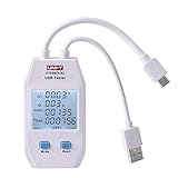 UNI-T UT658 Digital USB Tester Voltmeter Amperemeter Spannung Strom Meter Kapazität Tester Monitor mit Hintergrundbeleuchtung (Duale Schnittstelle Typ A und Typ C)