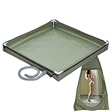 Foldable Shower Base, Outdoor Folding Shower Enclosure, Travel Drainage Hole Basin, Waterproof Tent Awning Bottom for Pet Bath Camping Portable Lightweight, 80x80x10cm