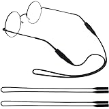 WLLHYF 2/3 Stück Brillenband Silikon Wasserdicht Sonnenbrillenriemen Anti-Silp Verstellbare Sport Elastic Strap Halter Universalgröße für Männer und Frauen, Schwarz, Einheitsgröße (Stil 1, 2)