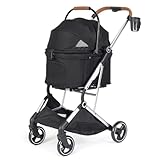 Hundewagen Reise Hunde-/Katzen-Haustier-Kinderwagen, Schnell Zusammenklappbarer Hunde-Kinderwagen Für Kleine, Mittelgroße Haustier-Ausrüstungs-Kinderwagen, 44 Lbs Tragfähigkeit Hundebuggy Katzen(B)
