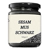 Mynatura Schwarzes Sesam-Mus I Aufstrich I Aus schwarzem Sesam I Black Sesam Seeds I Zum Kochen und Backen I Im Glas (1x 500g)