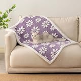 Yaning Wasserdichte Decke für Hund, Welpen, Katze, niedliche 3D-strukturierte Blume, Hundedecke für Bett, Couch, Sofa, weiche, flüssige, pinkelfreie Haustierdecke für Möbelschutz, 76,2 x 101,6 cm,
