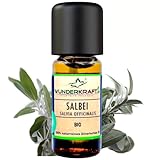 BIO Salbeiöl - 100% naturreines ätherisches bio Öl von WUNDERKRAFT.BIO, Aromatherapie & Diffuser geeignet, Aromaöl, Duftöl (10ml, Salbei BIO)