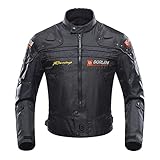 BORLENI Motorradjacke Herren Motorrad Jacke Winddicht mit Protektoren Protektoren Jacke Roller Biker Touren Damen Schwarz L