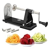 ICO ICO010 Profi Spiralschneider Spirali/Gemüse Spiralizer (100% Aluminium), Black, 22.5 x 9 x 12.5 cm