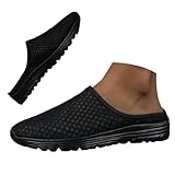 Sicherheitsschuhe für Herren, hohe Schuhe, Segeltuch, für Herren, Innenbereich, bequem, weiß, Wanderschuhe, zum Hineinschlüpfen, für Männer, Schwarz, 41 EU