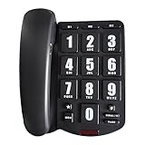 PK3000 Seniorentelefon Festnetztelefon Große Taste Lautsprecher Telefon für LowVisionGroup schwarz/weiß