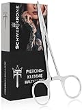 SCHWERTKRONE® Piercing Zange [ROSTFREIE QUALITÄT] - Piercing Zange zum Öffnen - Piercing Zange für Kugeln - Piercing Kugel Zange - Piercing Öffner - Verriegelungszange für Ohrstecker & Kugeln 14 cm