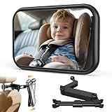 OMOTON Autospiegel Baby Rücksitz - 360° Spiegel Auto Baby Rückbank, High Definition Sicht rückspiegel Bruchsicherer, Verstellbarer Babyautospiegel für Kindersitz
