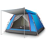 4 6 Mann Camping Zelt Automatisches Pop Up Wasserdicht Familienzelt Outdoor Tragbares Kuppelzelt Blau/Grün 4/6 Personen