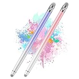 Bopomofo Tablet Stift,2 Stück Touchscreen Stift Hochpräzise Faserspitze,Universal Stylus Pen für iPhone,kompatibel mit iPad, Android,Tablets und Allen Touchscreens (Lila/Rosa)