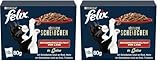 Felix Köstliche Scheibchen Katzenfutter nass in Gelee, Geschmacksvielfalt vom Land, 12er Pack (6 x 10 Beutel à 80g)