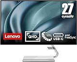 Lenovo Q27h-20 | 27' WQHD Monitor | 2560x1440 | 70Hz | 350 nits | 4ms Reaktionszeit | HDMI | DisplayPort | AMD FreeSync | grau