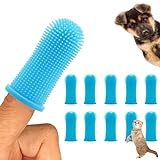 10Pcs Zahnbürste Hund, 360º Hunde Finger Zahnbürste, Silikon Haustiere Zähne Reinigung Zahnbürste Kit für Hunde, Welpen, Katzen & Kleine Haustiere Zahnpflege