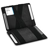 GenTo - Geldbörse mit/ohne Münzfach - TÜV geprüfter RFID NFC Schutz - Magic Wallet - Magischer Geldbeutel - Inklusive Geschenkbox - Smart Wallet - Portemonnaie für Herren/Damen (Schwarz)
