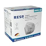 RESP FFP2 Masken aus Deutschland - FFP2 Maske (NR) MADE IN GERMANY - FFP2 medizinische Masken - Premium Atemschutzmaske FFP2 (4x 5er Pack)